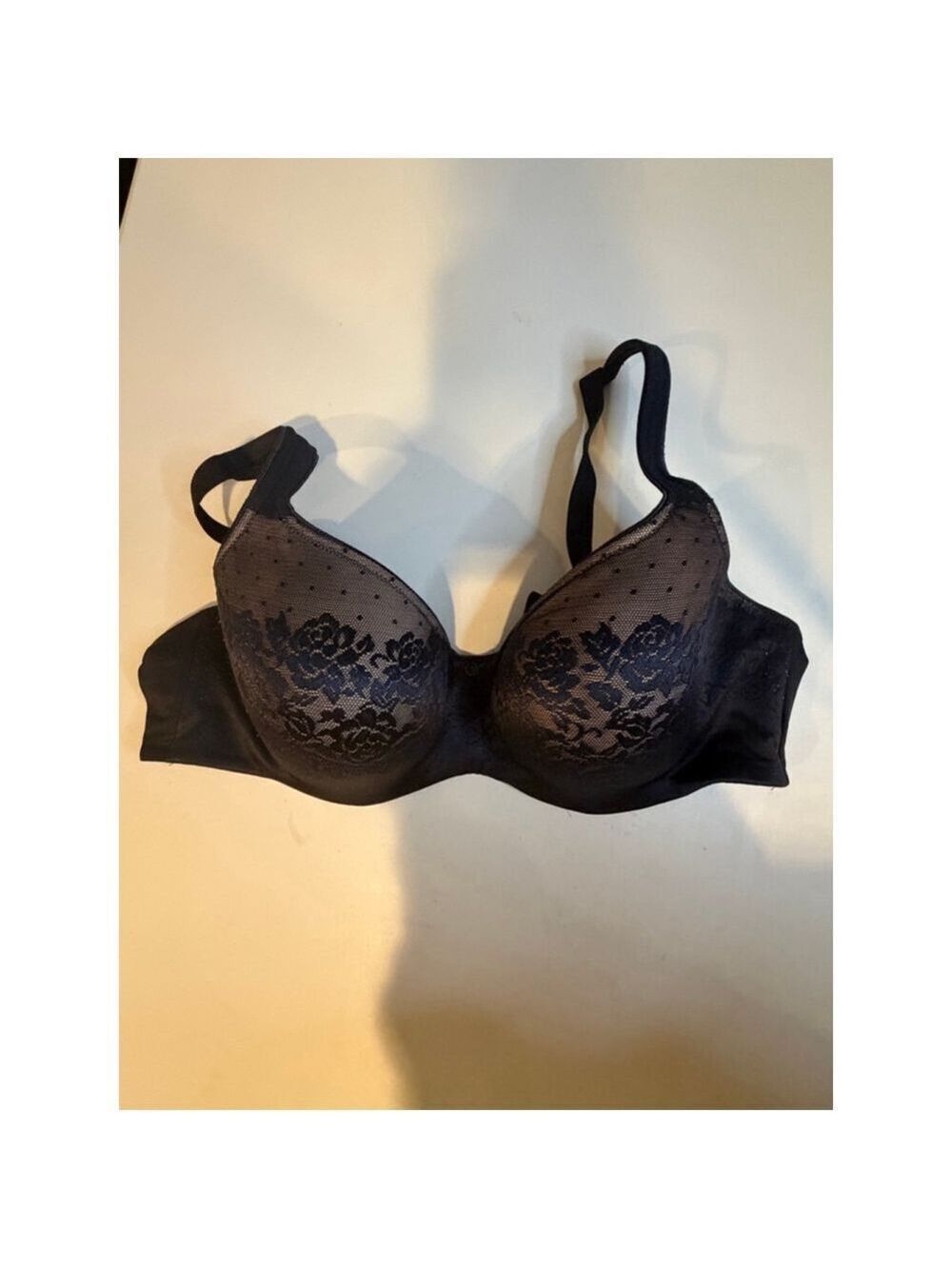 Soma Balconet Bra 40C Black Beige Lace Women